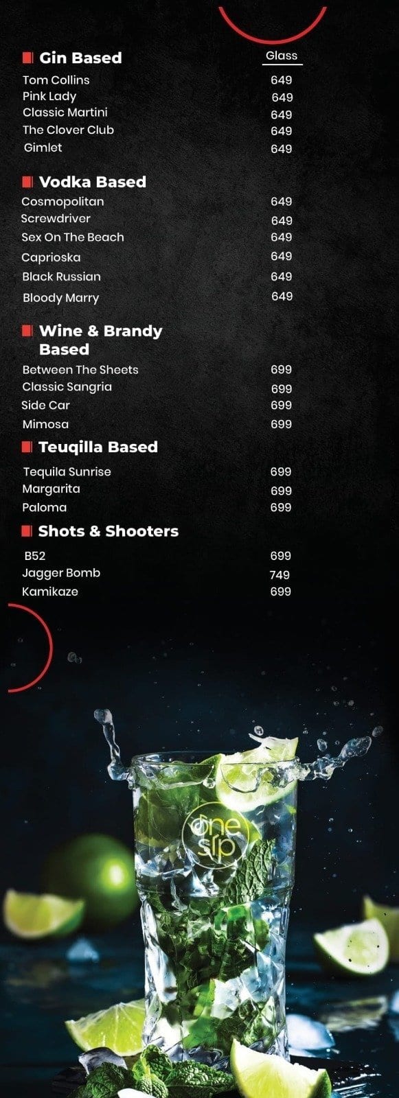 Bar Menu Page 6