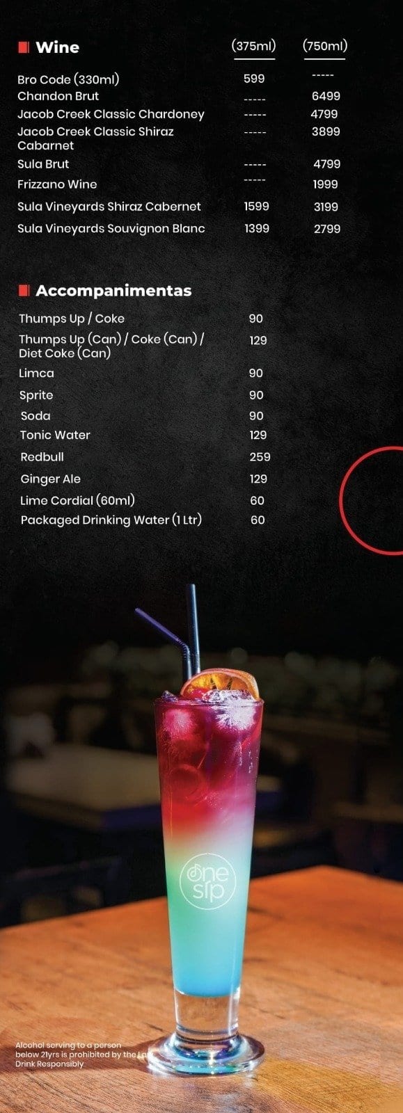 Bar Menu Page 7
